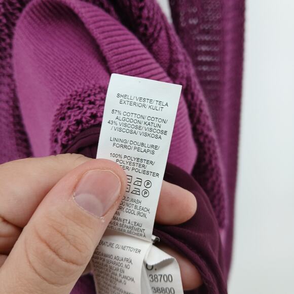 Purple Open Knit Crew Sweater Women XS Y2K Goth Edgy Alternative Boho Vamp Fairy - Picture 5 of 10